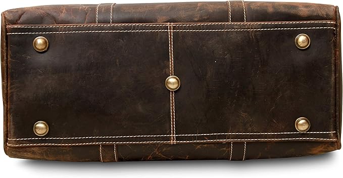 Genuine Buffalo Leather Travel Duffle Bag | Overnight Weekend Leather Bag | Sports Gym Duffel for Men Travelling Combo With Toiletry