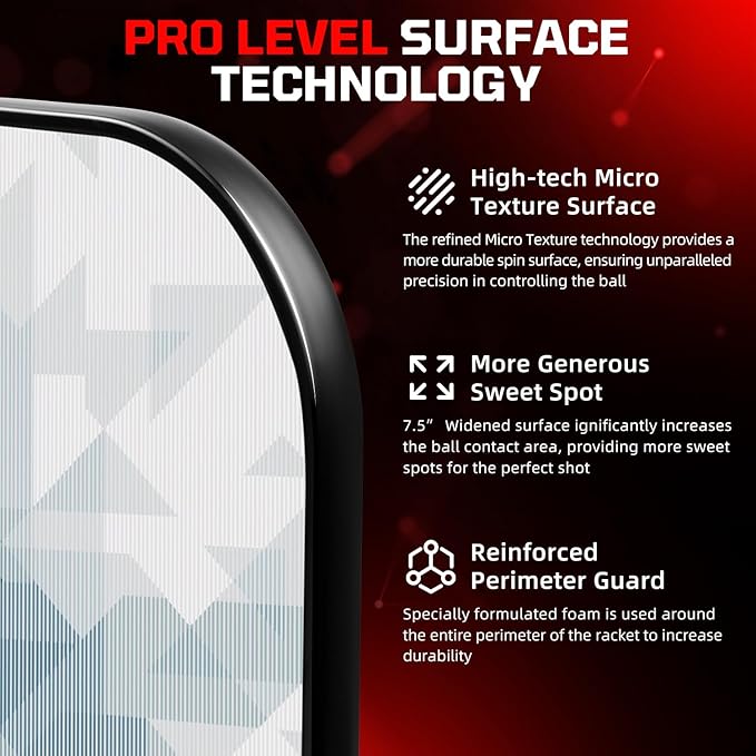 BAGAIL Pickleball Paddles, USAPA Approved Fiberglass Surface Pickleball Set, Lightweight Pickle Ball Rackets with 4 Balls, 1 Bag, Designed in California for Traction and Stability