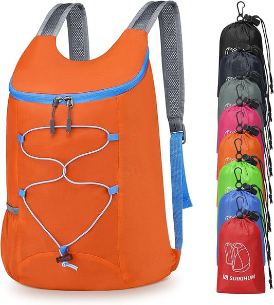 20L Hiking-Daypack Lightweight Foldable Travel Packable Backpack for Camping Cycling Outdoor, Orange