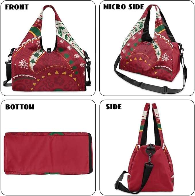 ZCFYGDX Yoga Gym Bag with Removable Adjustable Shoulder Strap, Shoe Compartment & Top Yoga Mat Holder 17.72x8.66x9.84in