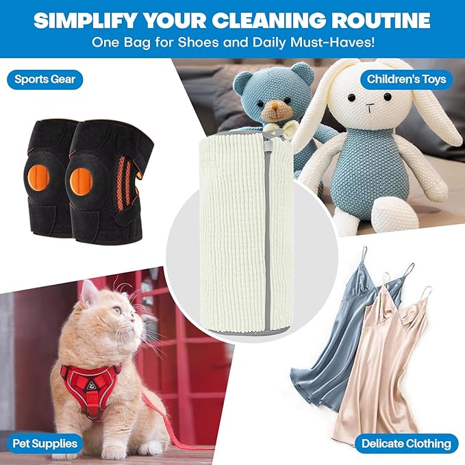 Shoe Washing Machine Bag: Laundry Shoe Bag for Washer and Dryer - 2pc Reusable Shoe Cleaning Bag for Sneaker Tennis Shoes Unstain Cleaner Kit(2 Pcs)