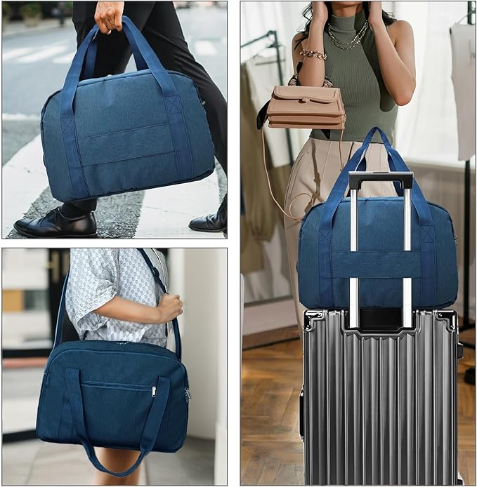 18" Small Carry on Bags for Airplanes with Laptop & Wet Compartment Underseat for Spirit Airlines Personal Item Travel Bag 18x14x8 in Duffle Gym Bag for Women Men