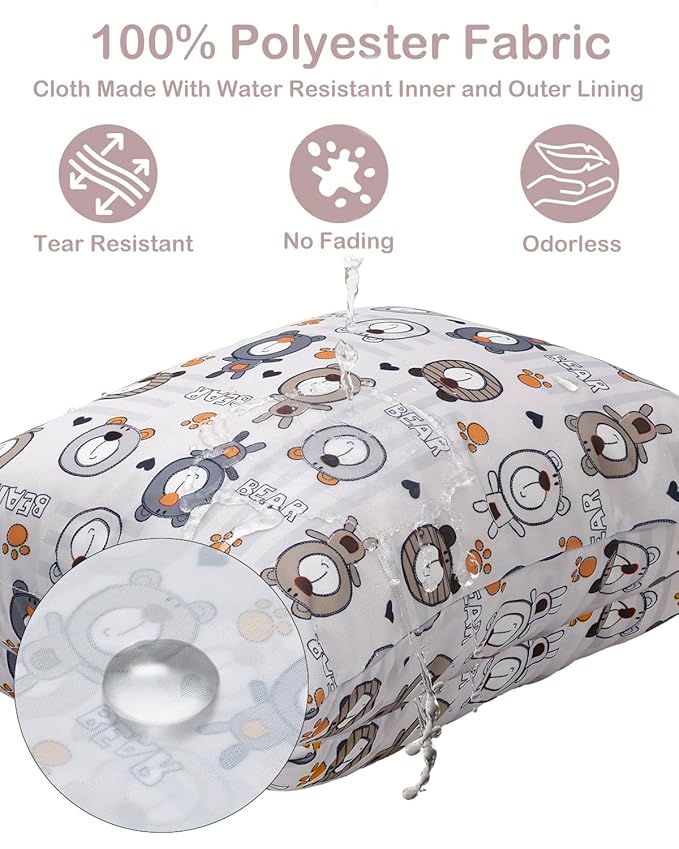 ALVABABY 3pcs Cloth Diaper Wet Dry Bags Waterproof Reusable with Two Zippered Pockets Travel Beach Pool Daycare Soiled Baby Items Yoga Gym Bag for Swimsuits or Wet Clothes 3L-SML11