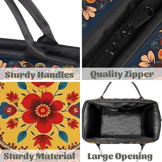 Travel Duffle Bag, Ethnic Florals Mandala Overnight Weekender Tote Bag for Women Men Waterproof Carry On Luggage with Zipper Lightweight Sport Gym Bag for Traveling Yoga Camping Traveling Gifts