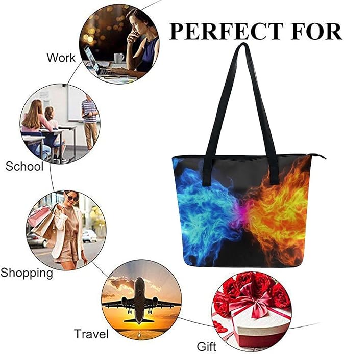 Big Shoulder Commuter Bag Work Tote Bag Handbag With Zipper For Women And Men