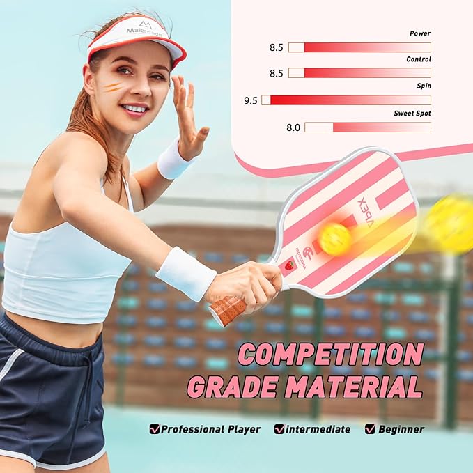 Pickleball Paddles Set of 2/4, USAPA Approved Lightweight Fiberglass Pickleball Set with 4 Pickleballs, 1 Pickleball Sling Bag, Pickleball Gifts for Women Men Beginners & Professional