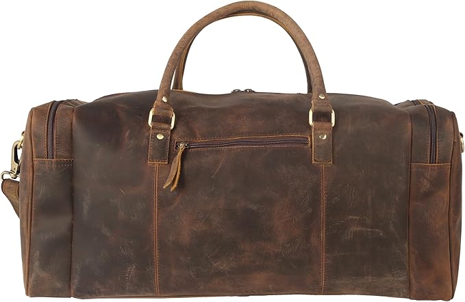 KomalC 24 inch Duffel Bag Travel Sports Overnight Weekend Leather Duffle Bag for Gym Sports Cabin Holdall bag