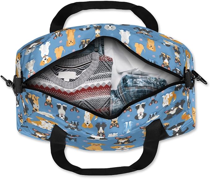 Animal Paw Print Gym Bag for Women & Men - Small Travel Duffel for Sports, Overnight, Weekender, Workout & Dance Bag