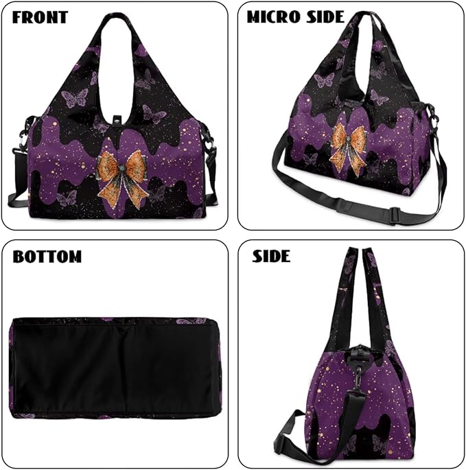 ZCFYGDX Yoga Gym Bag with Removable Adjustable Shoulder Strap, Shoe Compartment & Top Yoga Mat Holder 17.72x8.66x9.84in