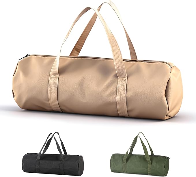 Waterproof Camping Gear Tool Bag - Roll Up Tool Organizer for Camping & Hiking - Portable Canvas Tool Tote with Multiple Compartments | Bushcraft Gear Storage (Camel (length 42* 15cm in diameter))