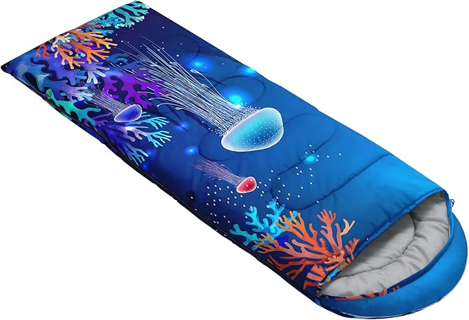 QOOMO Camping Sleeping Bags,3 Season Warm & Cool Weather,Lightweight,Waterproof Sleeping Bags for Adults & Kids,Traveling,and Outdoors,Camping Gear Equipment