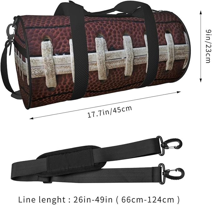 American Football Laces Sport Themed Fun Traditional Foldable Duffle Bag For Women - Workout Bag For Gym Men - Boy Gym Bag - Girls Small Weekender Duffel Bag - Packable Luggage Bag For Travel Sports