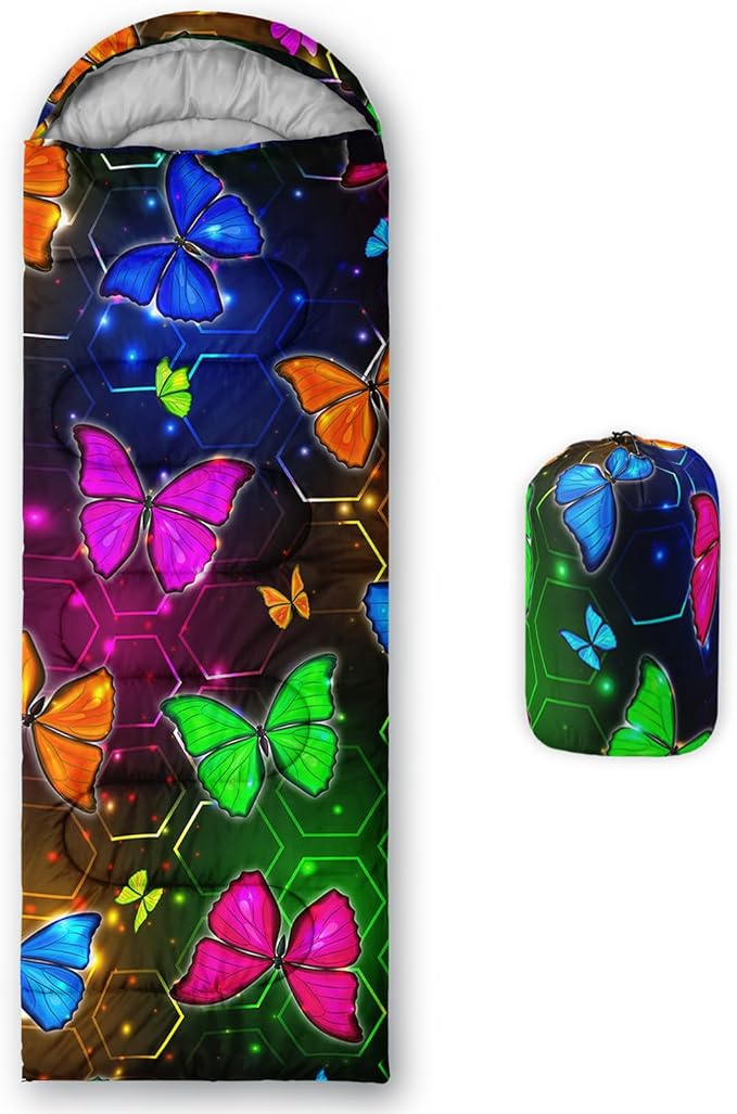 QOOMO Camping Sleeping Bags,3 Season Warm & Cool Weather,Lightweight,Waterproof Sleeping Bags for Adults & Kids,Traveling,and Outdoors,Camping Gear Equipment