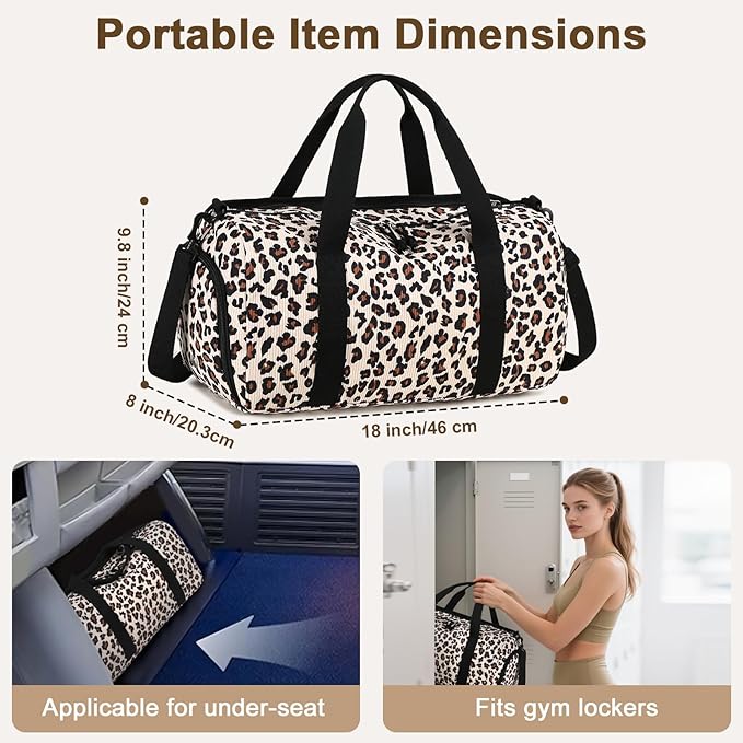 BTOOP Duffle Bag for Gym Sports Women Girls Workout Travel Bag Weekender with Shoe Compartment and Wet Pocket