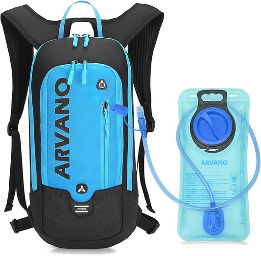 Arvano Hydration Backpack, Lightweight Hydration Pack with 2L Water Bladder, 6L Water Backpack for Men Women Cycling, Hiking, Mountain Biking, Skiing