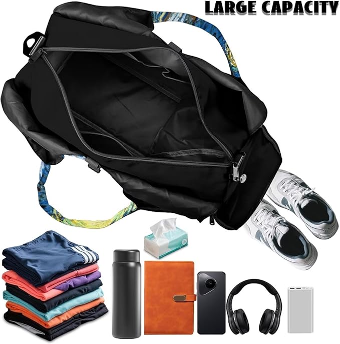 ZCFYGDX Yoga Gym Bag with Removable Adjustable Shoulder Strap, Shoe Compartment & Top Yoga Mat Holder 17.72x8.66x9.84in