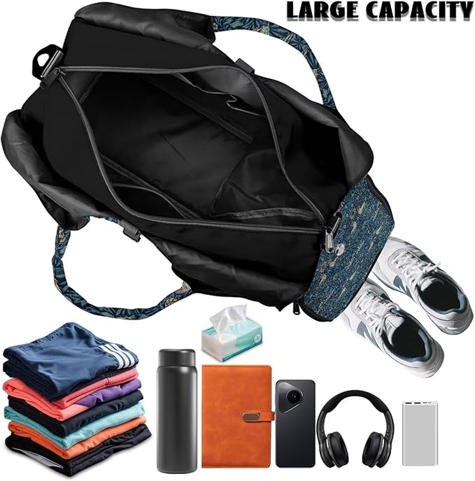 ZCFYGDX Yoga Gym Bag with Removable Adjustable Shoulder Strap, Shoe Compartment & Top Yoga Mat Holder 17.72x8.66x9.84in