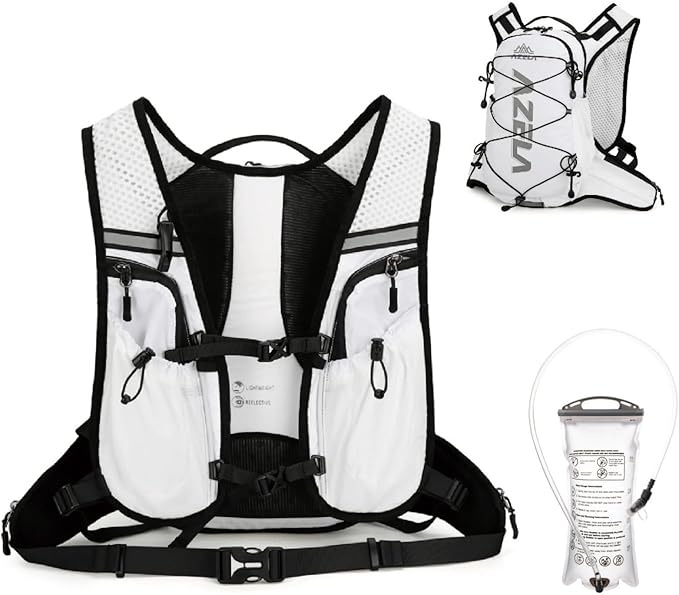 YAPJEB Lightweight Hydration Pack Backpack Vest, Optional 1.5L 2L BPA Free Water Bladder - Leakproof Breathable for Men Women Running Hiking Cycling Marathon