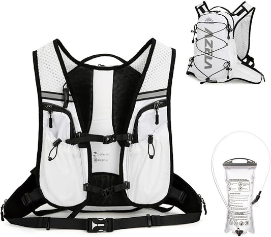 YAPJEB Lightweight Hydration Pack Backpack Vest, Optional 1.5L 2L BPA Free Water Bladder - Leakproof Breathable for Men Women Running Hiking Cycling Marathon