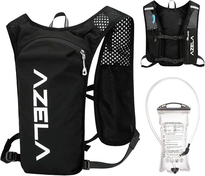 YAPJEB Lightweight Hydration Pack Backpack Vest, Optional 1.5L 2L BPA Free Water Bladder - Leakproof Breathable for Men Women Running Hiking Cycling Marathon