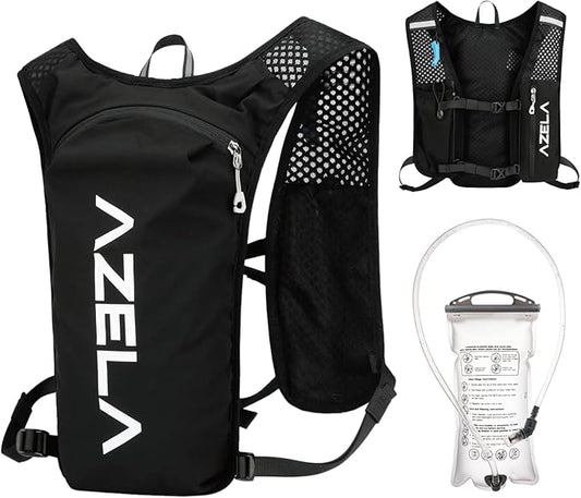 YAPJEB Lightweight Hydration Pack Backpack Vest, Optional 1.5L 2L BPA Free Water Bladder - Leakproof Breathable for Men Women Running Hiking Cycling Marathon