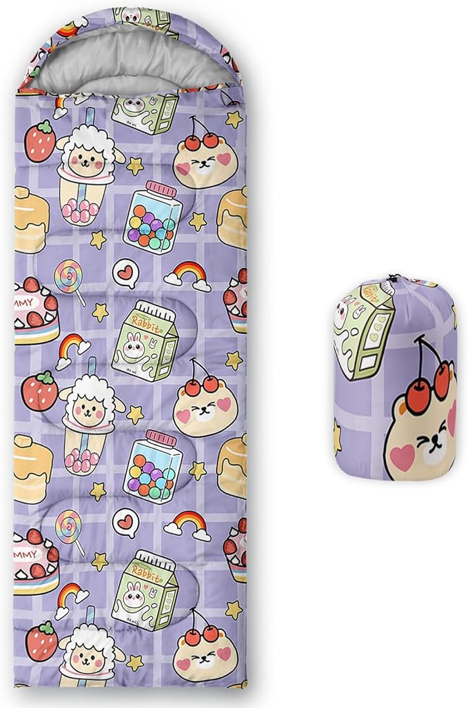 QOOMO Camping Sleeping Bags,3 Season Warm & Cool Weather,Lightweight,Waterproof Sleeping Bags for Adults & Kids,Traveling,and Outdoors,Camping Gear Equipment