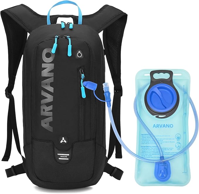 Arvano Hydration Backpack, Lightweight Hydration Pack with 2L Water Bladder, 6L Water Backpack for Men Women Cycling, Hiking, Mountain Biking, Skiing