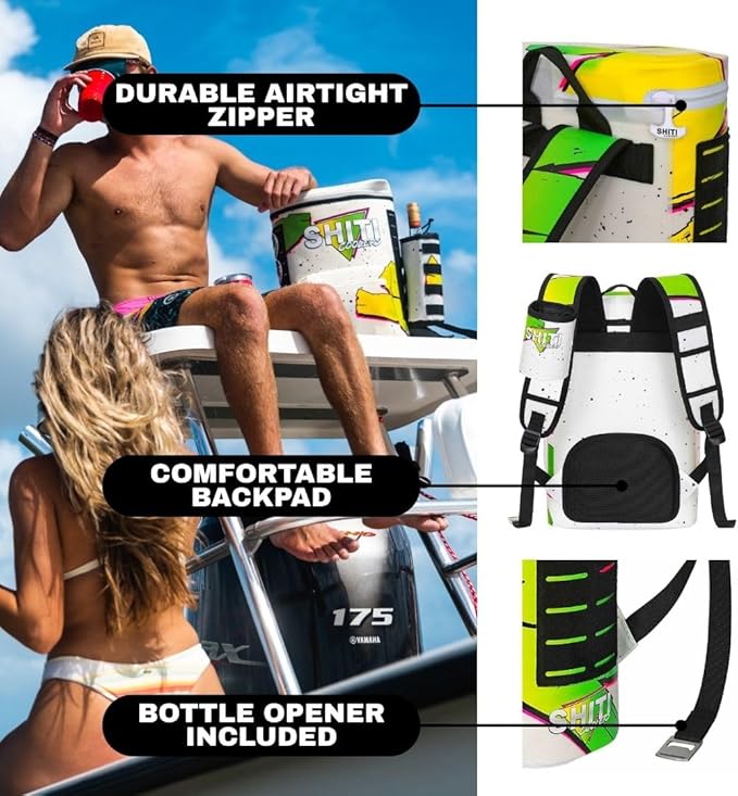 SHITI Coolers Cooler for Camping, Travel, Beach, Soft Lunch Box for Food, Drinks & Ice, Portable, Waterproof 24 Hr Insulated Bag with Shoulder Straps, Customizable