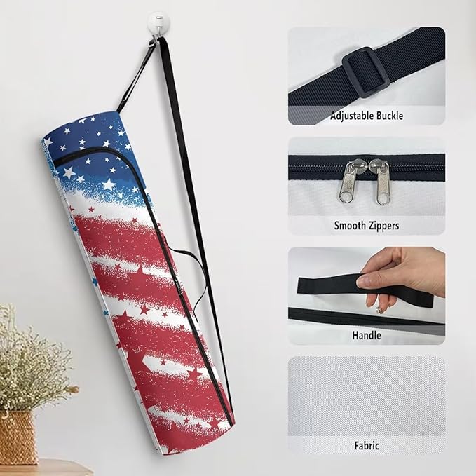 ZCFYGDX Yoga Mat Bag with Adjustable Shoulder Strap and Handle Zipper, 30in Wide x 6.3in Diameter for Yoga Mat Storage