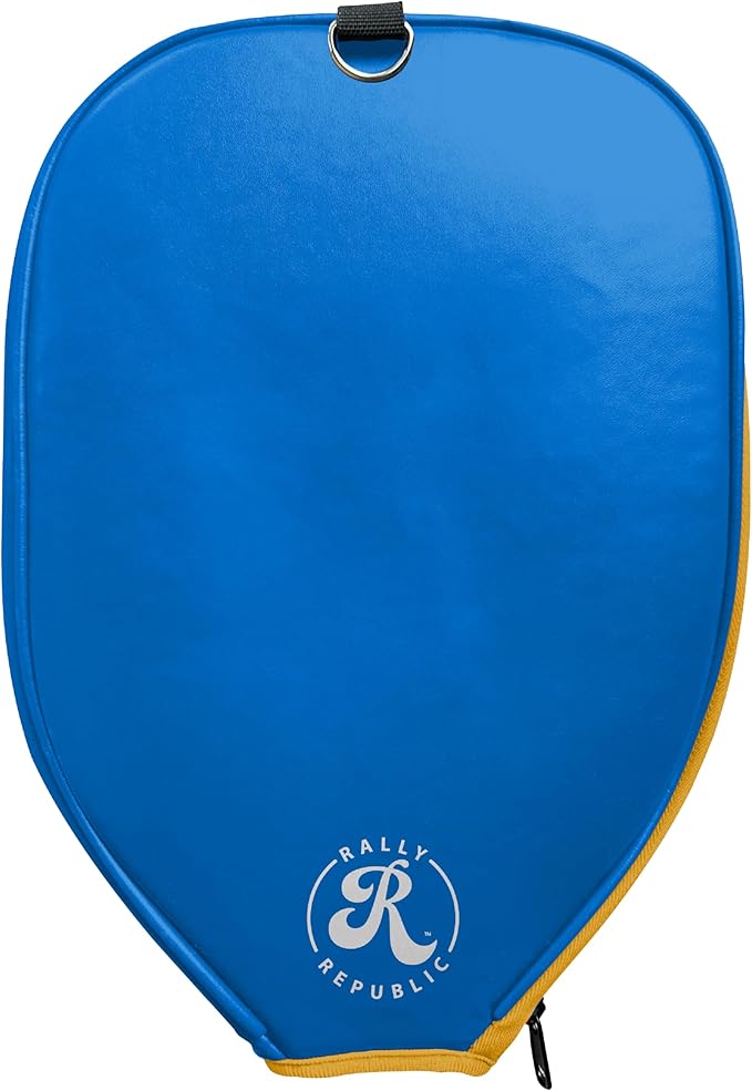 Officially Licensed Collegiate Pickleball Paddle Cover - Lightweight PU Leather Material - Durable Foam Interior Protection with Zippered Closure - Fits Most Paddles on the Market