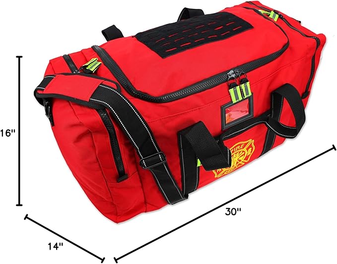 Lightning X Value Firefighter Turnout Gear Bag w/Maltese Cross and Custom Embroidered Name - RED