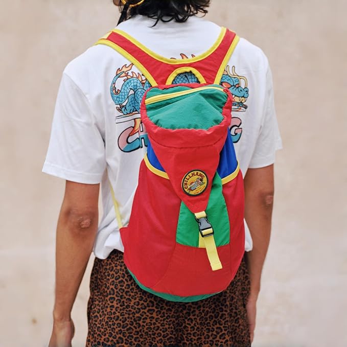 YWYLL Packable 18L Hiking Daypack, Lightweight for Men/Women. Foldable, Water-Resistant, Small Backpack Color Block. (Red)