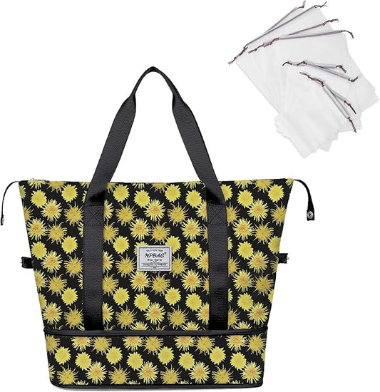 NPBAG Women Travel Duffel, Multi Functional Large Expandable Weekender Carry-on Tote, Gym Workout Overnight Bag, Mommy Hospital Bag for Labor and Delivery