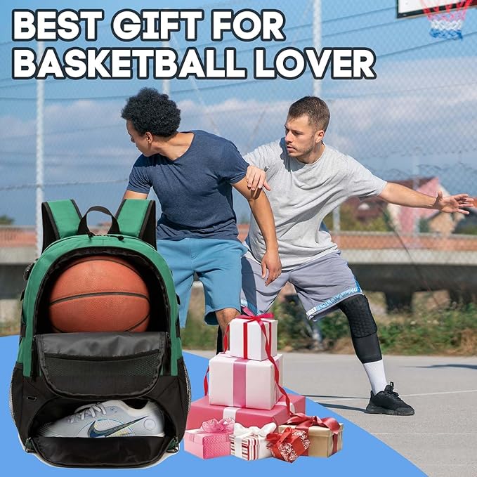 Basketball Bag Backpack, Large Capacity Sports Equipment Bags for Basketball, Soccer, and Volleyball.