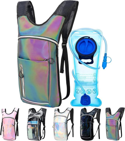 CTSAYCTL Hydration Backpack,Water Backpack with 2L Water Bladder,Festival Essential-Rave Hydration Pack,Lightweight Insulation Hydropack for Outdoor,Hiking,Running,Biking,Music Festival for Men Women