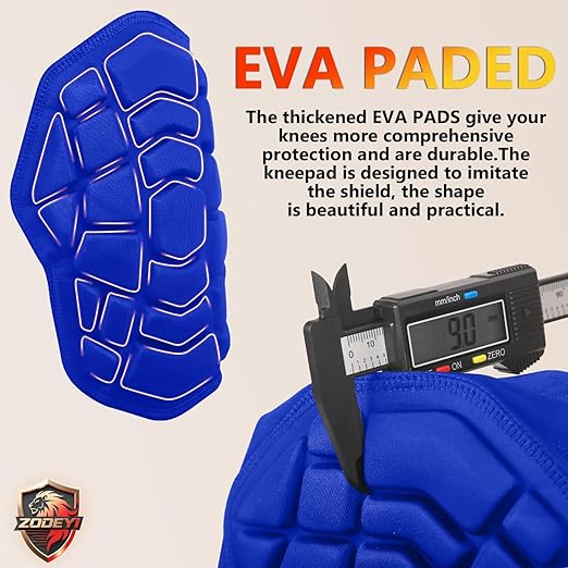 ZODEYI Wrestling Knee Pads Short Knee Sleeve, 2 Pcs Knee Compression Sleeve for Football, Basketball, Volleyball(Blue_XS_2 Pcs)