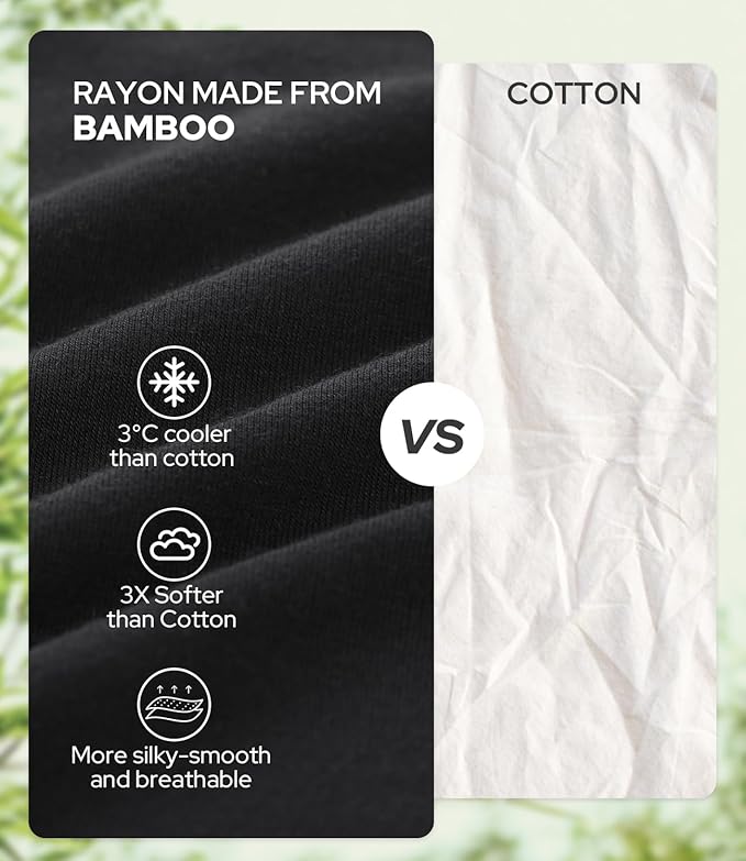 BAMBOO COOL Men's Underwear Breathable Boxer Briefs with Fly Moisture-Wicking Lightweight Underwear 7-Pack