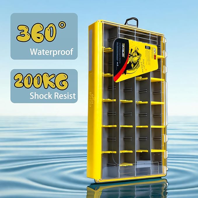 Deluxe Fishing Tackle Box, Waterproof 3600 & 3700 Terminal Tackle Trays, Organizer Includes 2 Type Dividers, Multi-purpose and All-in-one Tackle Storage (3700-2 universal 2 pack)