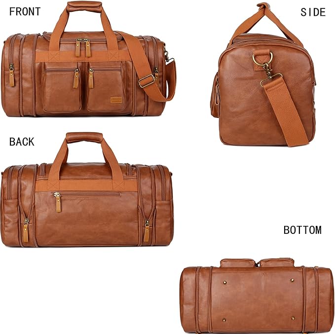 Vegan Leather Travel Duffel Weekender Bag Carry on Overnight Bag Sports Duffel bag For men and Women HB-21