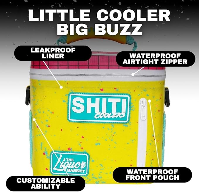 SHITI Coolers Cooler for Camping, Travel, Beach, Soft Lunch Box for Food, Drinks & Ice, Portable, Waterproof 24 Hr Insulated Bag with Shoulder Straps, Customizable