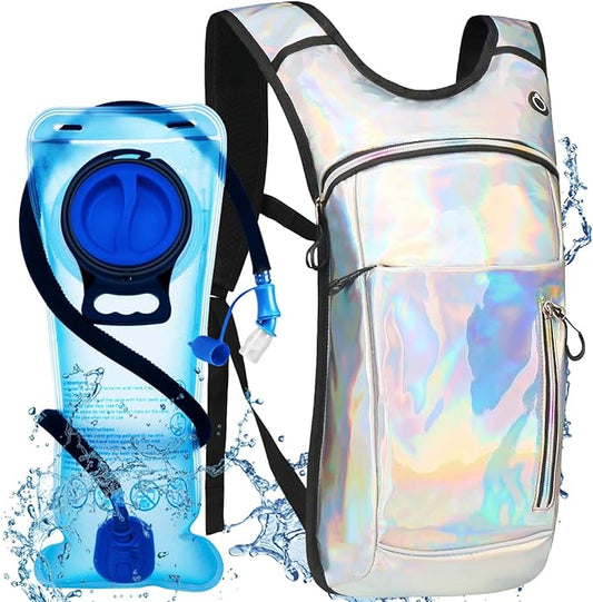 Cofurni Hydration Backpack with 2L Water Bladder, Raves Water Backpack, Lightweight Insulation Hydration Pack for Men and Women, Suitable for Music Festivals, Raves, Hiking, Activities