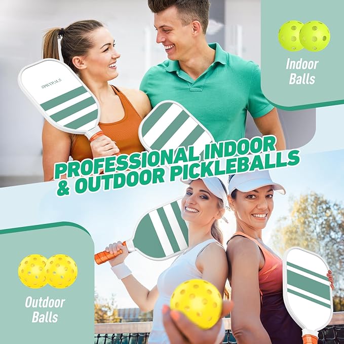 Pickleball Paddles,USAPA Approved Pickleball Paddles Set Premium Pickleball Paddle, 4 Pickleball Balls & 1 Carry Bag Gifts for Women Men Beginners & Pros Players