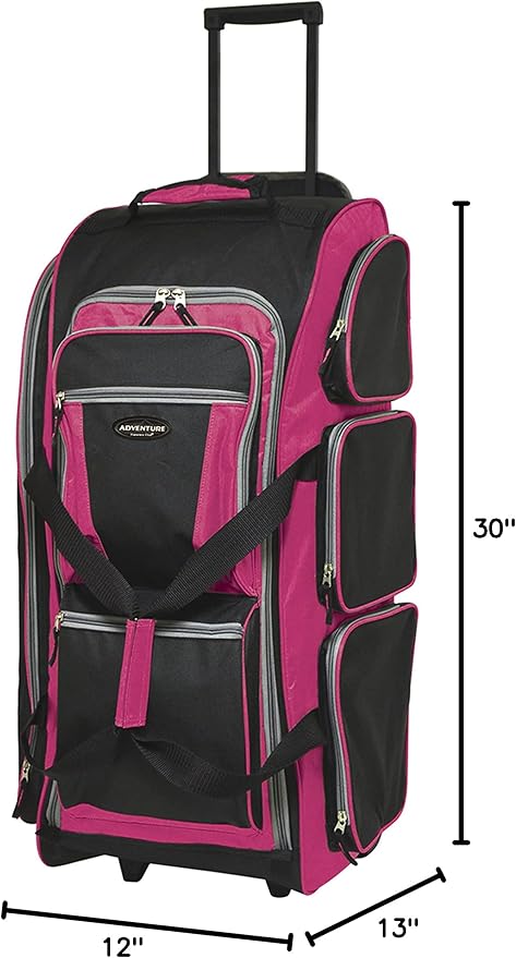 Travelers Club Xpedition 30 Inch Multi-Pocket Upright Rolling Duffel Bag