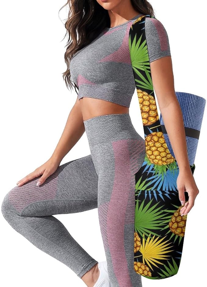 Aiyoolee Single Shoulder Yoga Mat Carrier Bag Portable Spacious with Pocket for Yoga Gym Fitness Travel