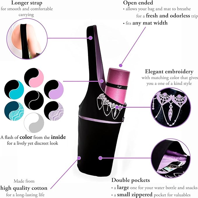 Zenifit Yoga Mat Bag – Versatile Yoga Bag with Mat Straps & Storage Pockets, Holds Yoga & Pilates Mats, Lightweight & Durable