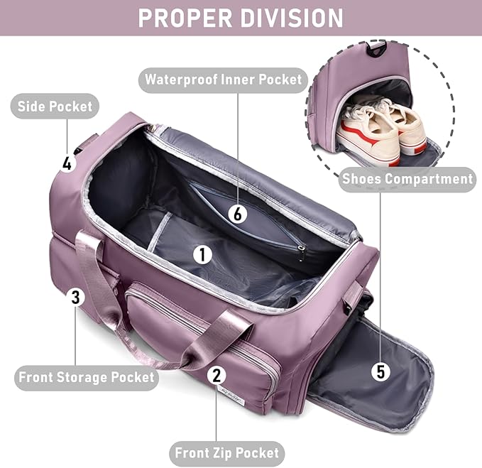 NPBAG Women Travel Duffel, Multi Functional Large Expandable Weekender Carry-on Tote, Gym Workout Overnight Bag, Mommy Hospital Bag for Labor and Delivery