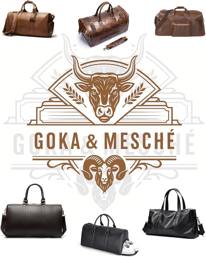 GOKA & MESCHÉ DUFFLE BAG FULL GRAIN COWHIDE LEATHER (MEDIUM BROWN)