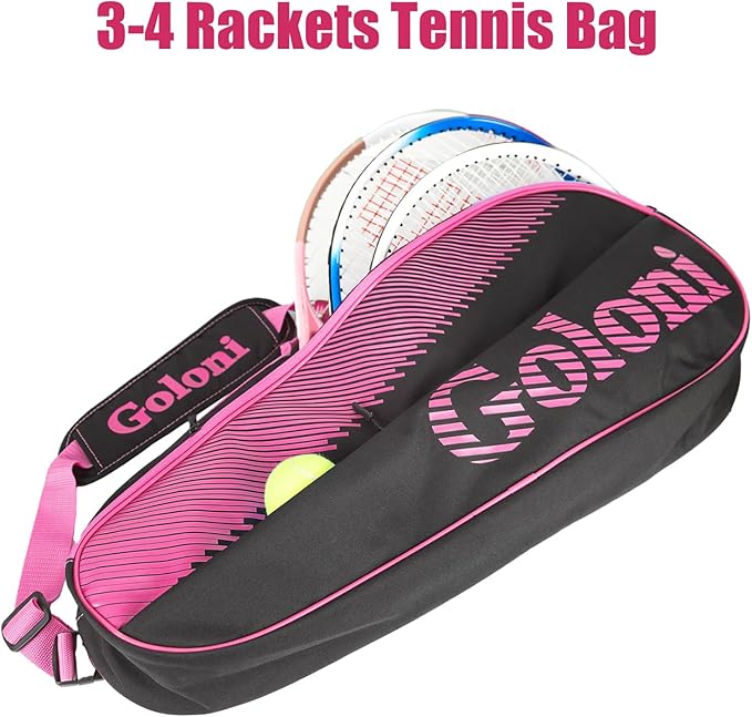 Goloni | 3 Racquet Tennis Bag, for Professional or Beginner Tennis Players, Rackets Cover Bag with Protective Pad & Lightweight | Unisex Design for Men, Women, Youth and Adults
