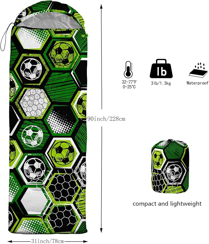 Sleeping Bags for Adults and Kids Camping Sleeping Bags for Girls and Boys Lightweight Waterproof Cold/Warm 3-Season Outdoor Travel with Compression Bags