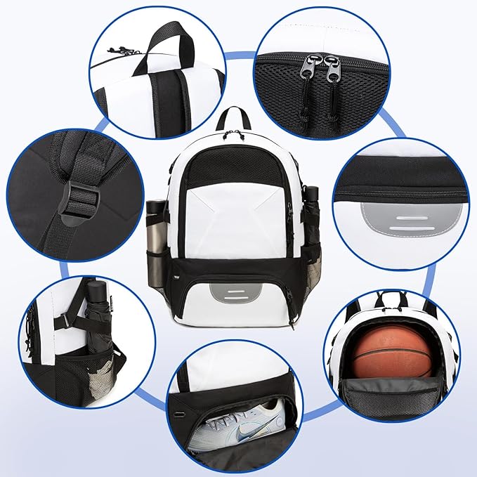 Basketball Bag Backpack, Large Capacity Sports Equipment Bags for Basketball, Soccer, and Volleyball.